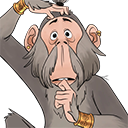 Portrait of Concerned Monkey